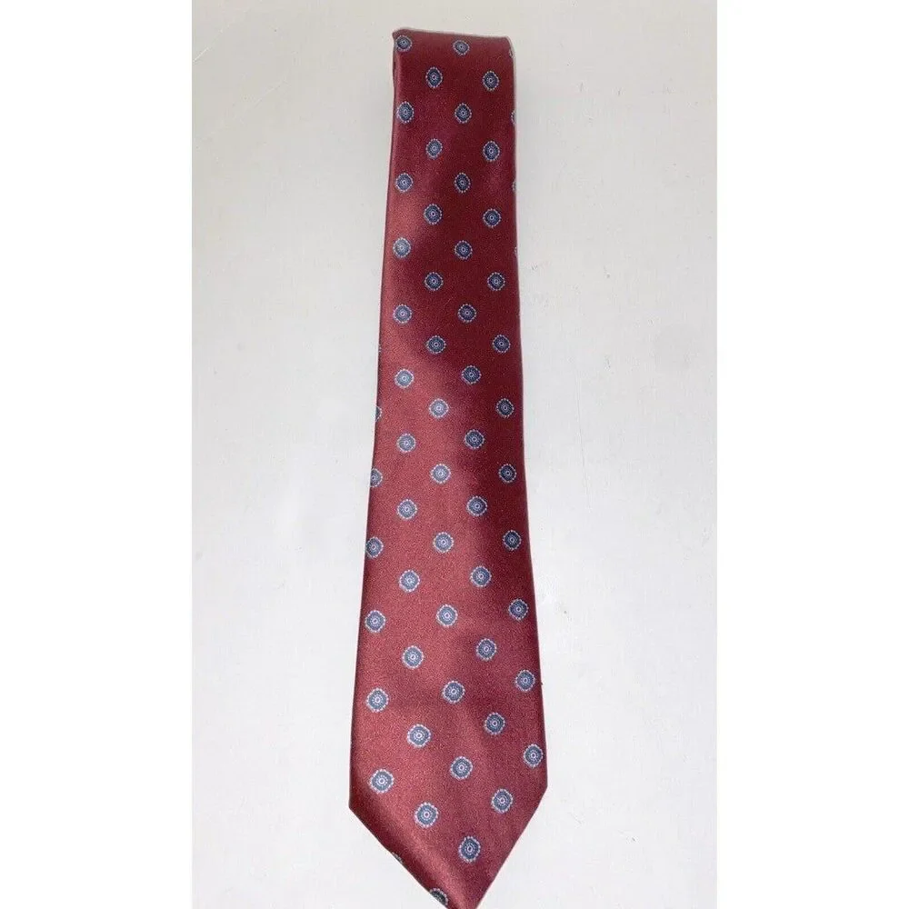 Oscar De La Renta Burgundy Silk Tie